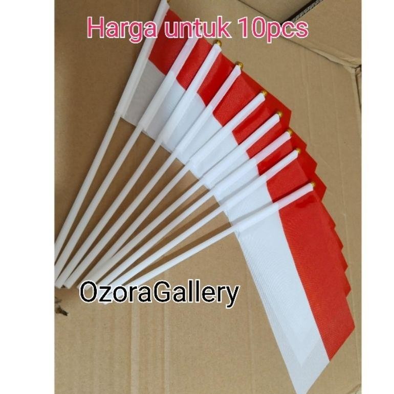 PROMO MERDEKA 10pcs Bendera Kemerdekaan Bahan Kain Bendera Merah Putih Kain Bendera Kain Merah Putih