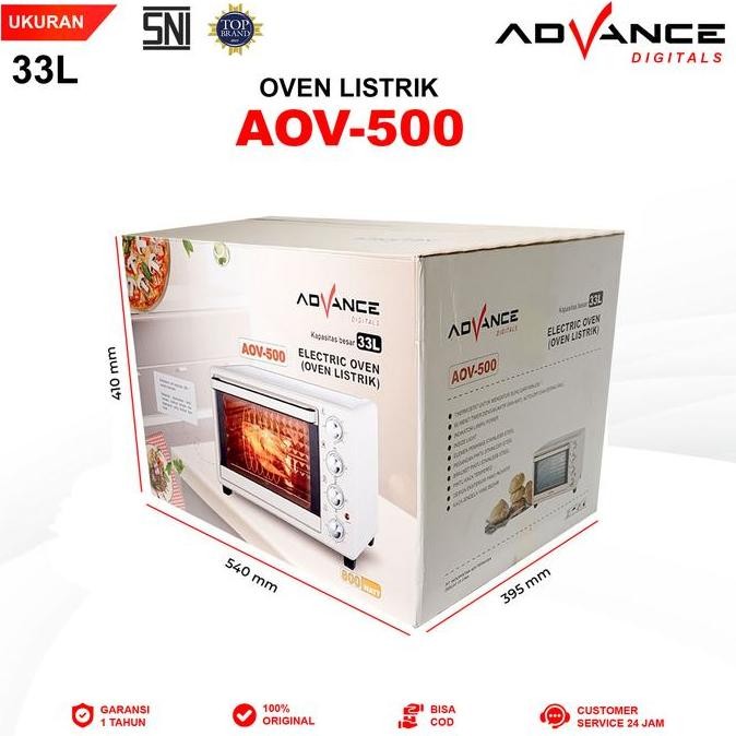 CODAdvance AOV500 Electrik Oven 33L Big Oven Listrik 800W Ayam Bakar 360 rotasi Panggang secara mera