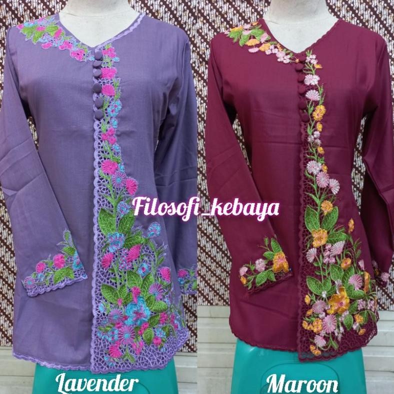 [kajirtjaya - ] ATASAN KEBAYA ENCIM KATUN BORDIR MODEL KURUNG - KEBAYA ENCIM ADAT BETAWI - KEBAYA EN