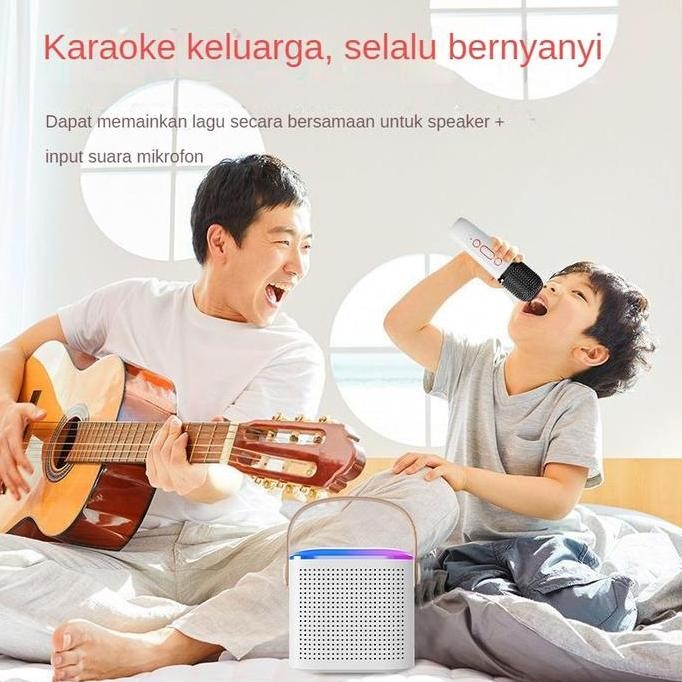 PPlus Portable Wireless Bluetooth Speaker 1Mic 1 Set Karaoke Speaker Cute Wireless Outdoor KTV Mesin