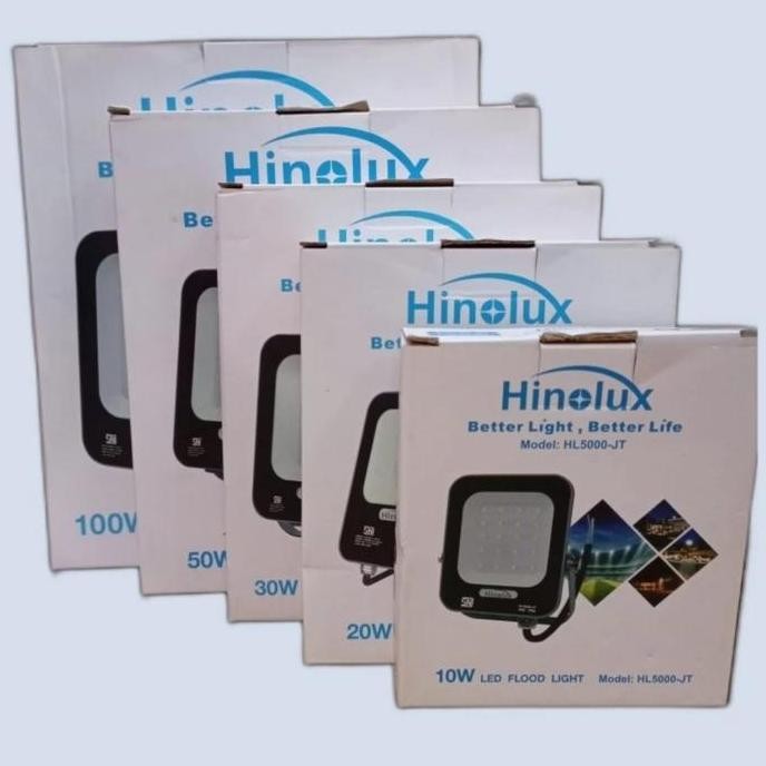 Lampu Sorot LED Hinolux 10W 20W 30W 50W 100W Watt (3000K-6500K)