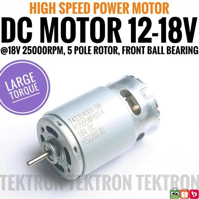 Motor Dc 18V RS 555 RS555 Dinamo 12-18V High Speed Torque Vacuum Bor