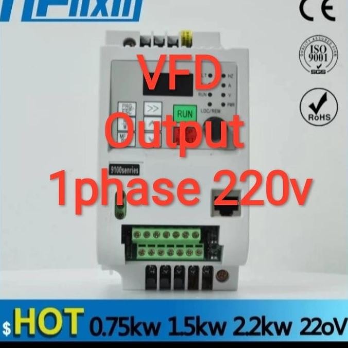 VFD Inverter 2,2Kw input 1phase 220V, output 1Phase 220V