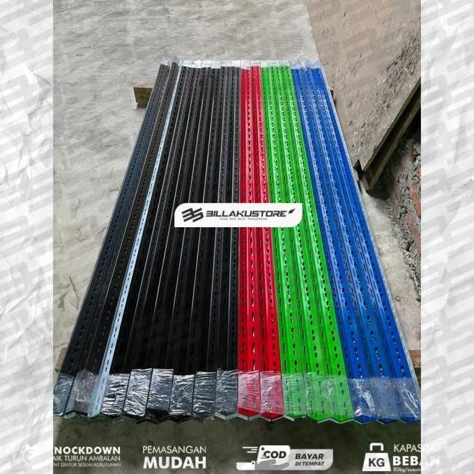 Tiang Siku Lubang Rak Besi Panjang