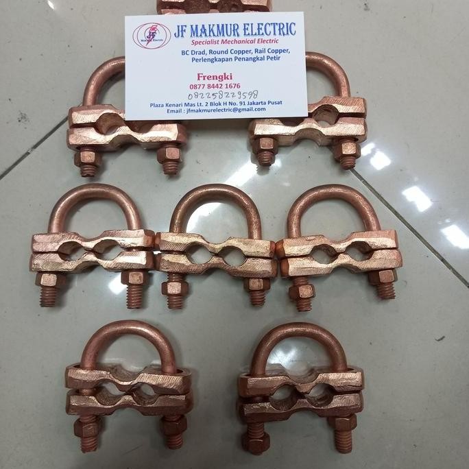 clamp U bolt 3/4 tembaga grounding