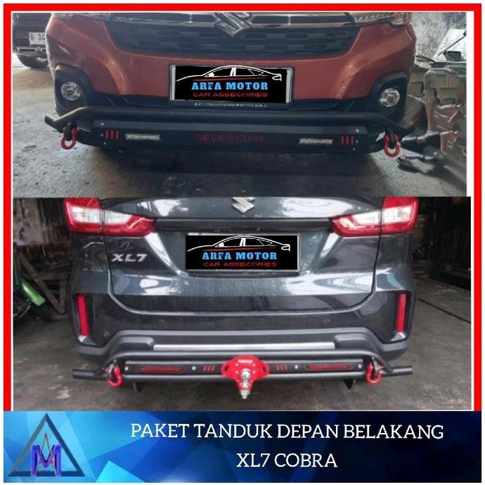 Paket Tanduk Depan Belakang Xl7 Cobra Sevencode Bumper Depan Belakang XL7 Cobra Besi Sevencode