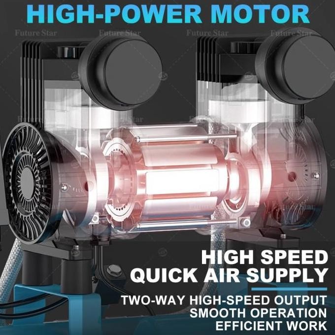 Mesin Kompresor Angin Listrik 2 HP 30L 1800W Tanpa Oli Air Compressor Oilless Mini Portable Oil Free