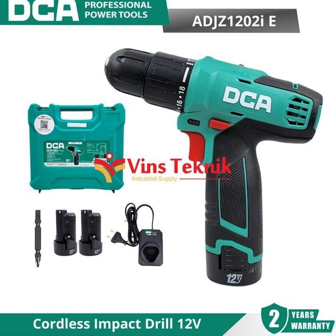 DCA ADJZ1202iE Mesin Bor Tembok Baterai Cordless Impact Drill 12V ADJZ1202i