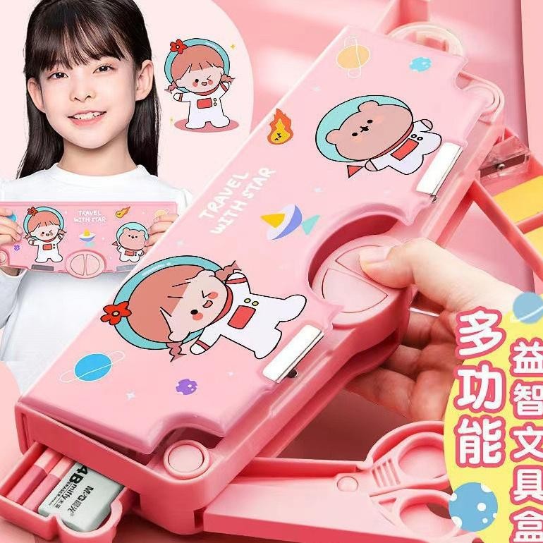 

Tw39 Kotak Pensil Multifungsi Lengkap Peruncing Gunting Isolasi Penghapus Penggaris Tw39