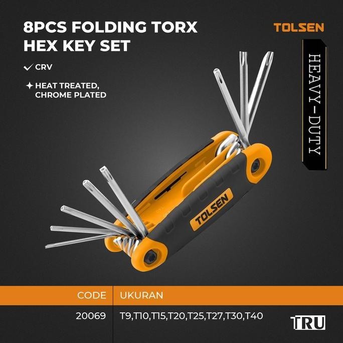 Hex Key Kunci L Bintang lipat mini kecil folding torx key set 8pcs 20069 Tolsen