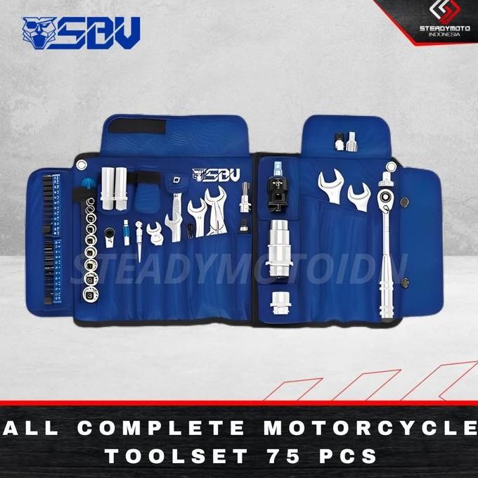COMPLETE MOTORCYCLE TOOLS SET 75 PCS SBV TOOLS SET PERAWATAN MOTOR