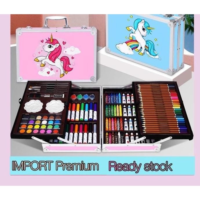 

Set ALat Lukis 145pcs Model Koper Jinjing Import / Set Alat Menggambar Anak PREMIUM REDY STOCK