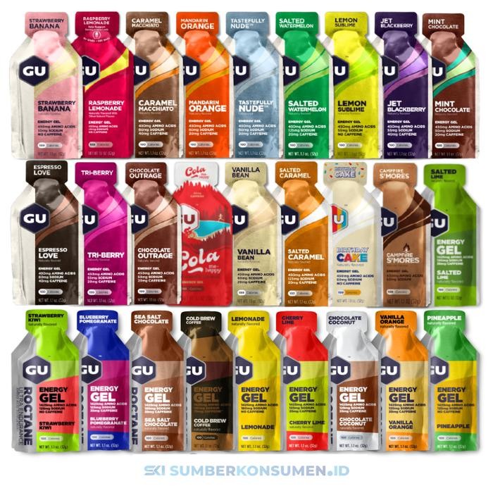 

New GU Energy Gel Original & Roctane Semua Rasa / Suplemen Fitness Olahraga Lari