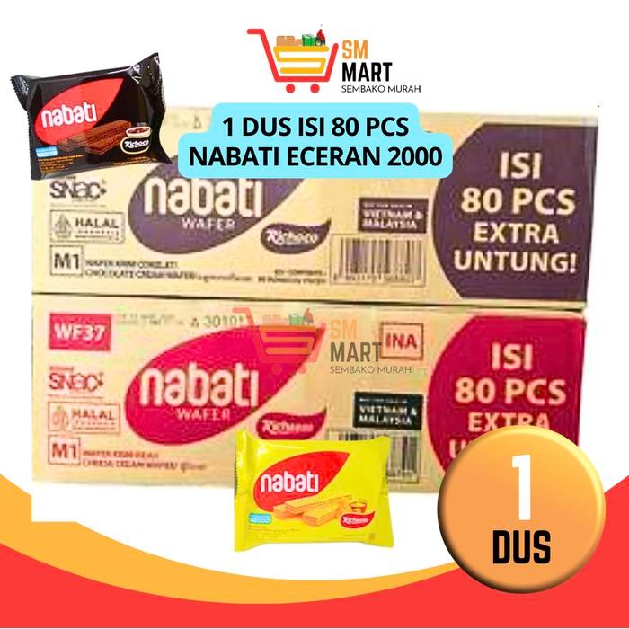 

New WAFER NABATI KEJU/COKLAT 1 DUS isi 80 pcs Snack Biskuit NABATI MURAH BISA DICAMPUR!