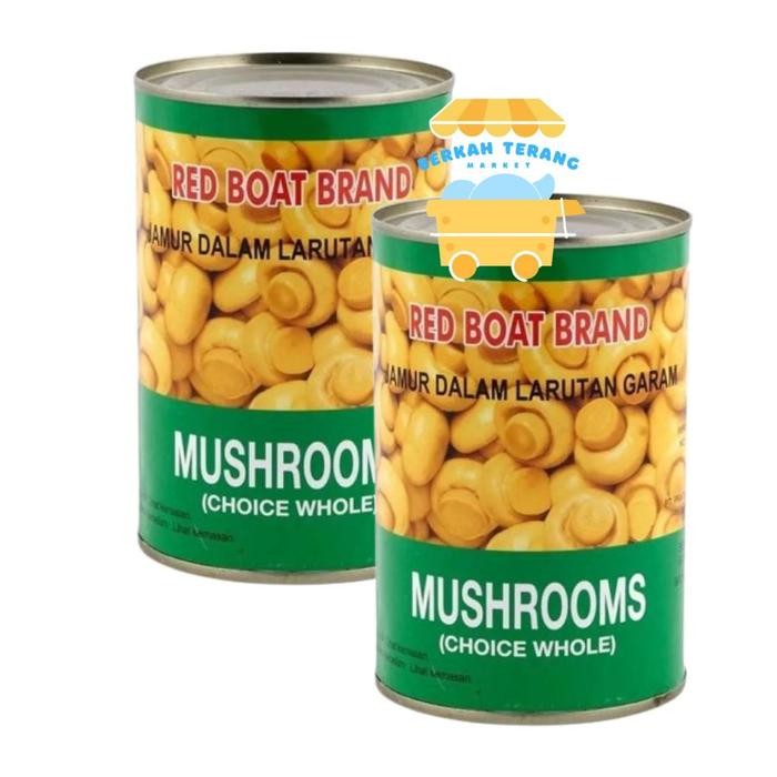 

New Jamur Kancing Kaleng Champignons 425gr Mushroom red boat brand Choice Whole