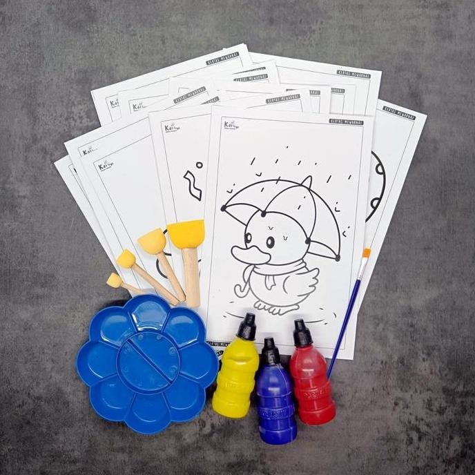 

Paket Melukis 3 + spons bulat / Paket Melukis Anak / Painting Kit