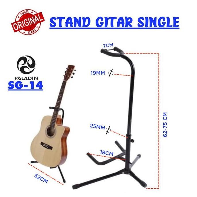 Original Stand Duduk Gitar Paladin SG14 Lipat Untuk Gitar Akustik & Bass Elektrik