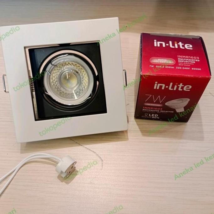 Downlight halospot Kotak Hitam Putih Set led 5 Watt 7 watt Inlite