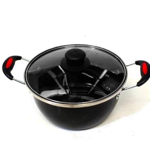 Qme- Panci Set Multifungsi Wajan Enamel  34Cm Atau 32Cm / Panci Kuah Enamel 22Cm /  Panci Susu Ename