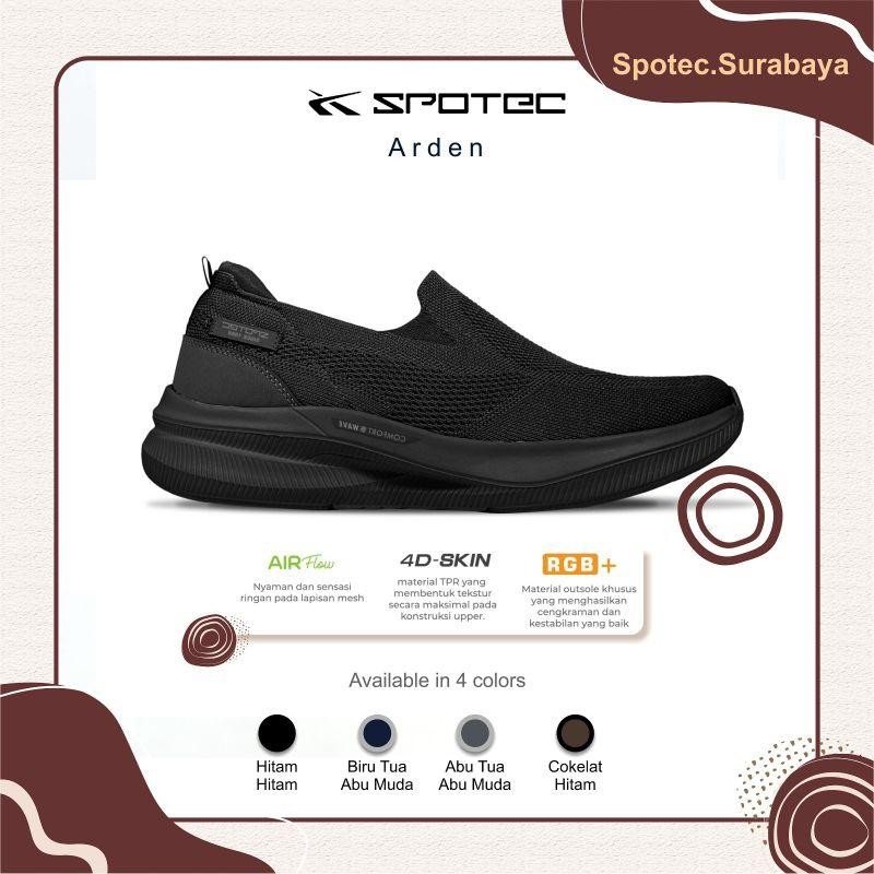 Rs Sepatu Slip On Spotec Arden Hitam-Hitam