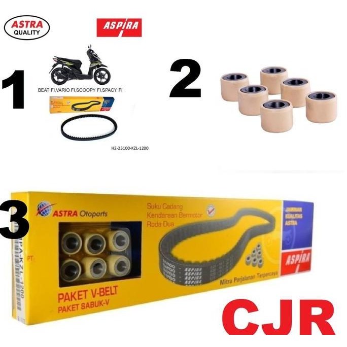 Honda Scoopy Beat FI Roller Van Belt Paket Roller V Belt motor ASPIRA