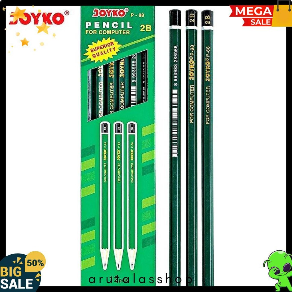 

Pensil 2B Joyko Isi Pak Isi 12 Pcs/Pensil 2B Joyko P 88 Kemasan 1 Pak 1 Lusin Terlaris! Produk Ini Banyak Dicari