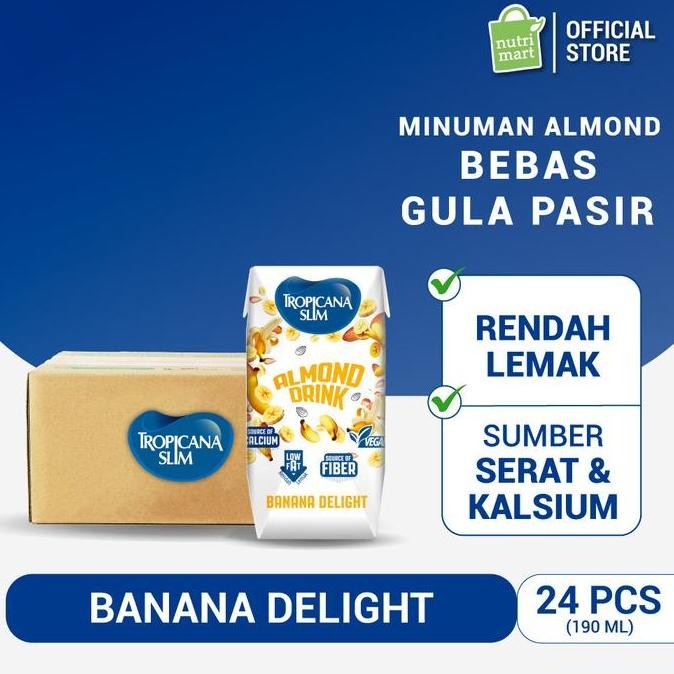 

Tropicana Slim RTD Almond Banana Delight 190ml 24pcs Minuman Almond Pisang Bebas Gula Termurah