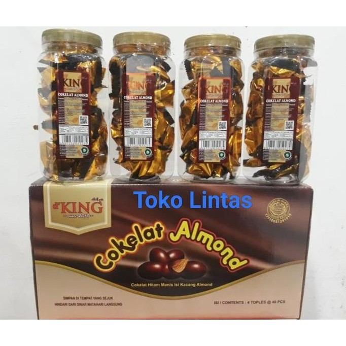 

Coklat Kacang Almond Bonibol D'King Per Dus Isi 4 Toples - Cemilan Kacang Coklat Termurah