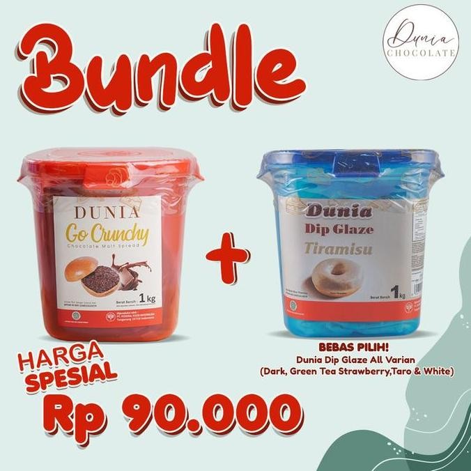

Paket Hemat Bundling Dunia Go Crunchy & Dip Glaze - Selai & Camilan Rice Crispy Baking Termurah