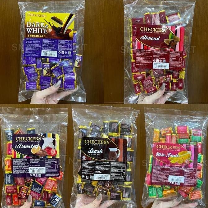 

Checkers Mini Chunky Chocolate Dark / Mix Fruit / Dark & White / Almond / Assorted Termurah