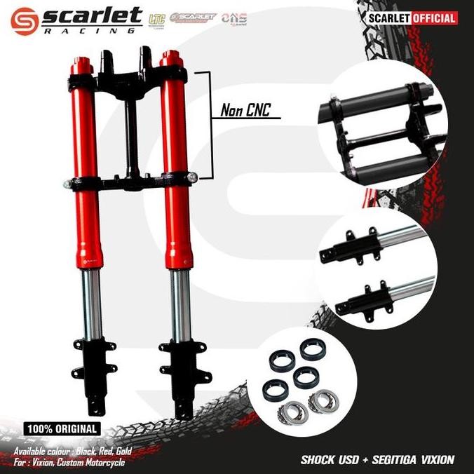 '' Scarlet Racing Shock Skok Upside Down Usd Plus Segitiga Vixion ''