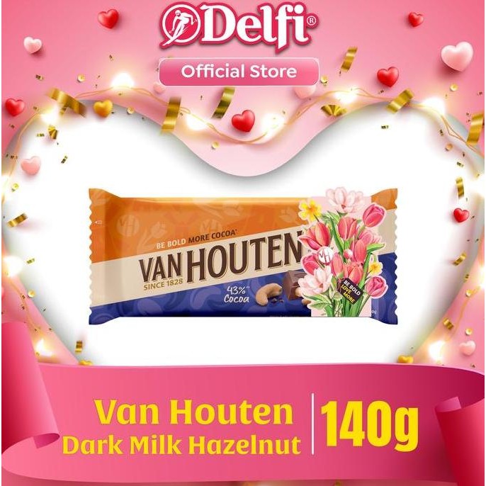 

Van Houten Cashew Dark Milk Chocolate 140g Cokelat Valentine Premium Termurah