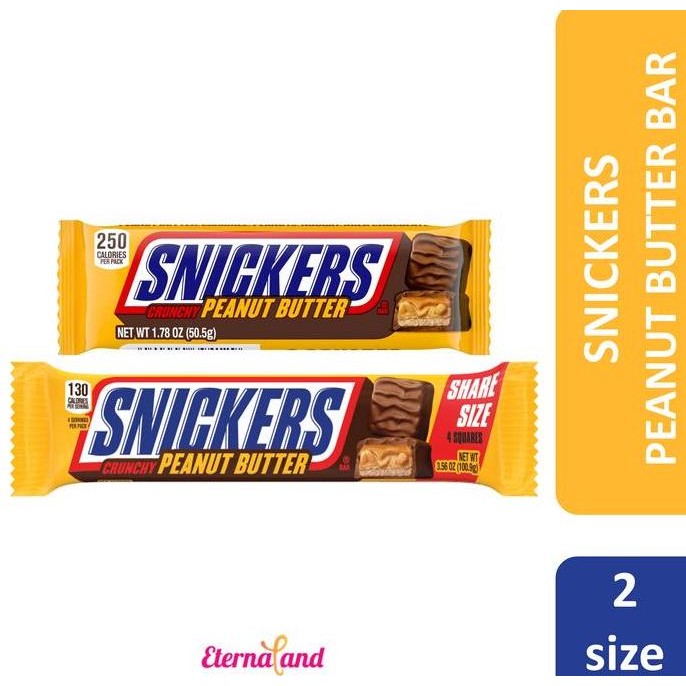 

Snickers Crunchy Peanut Butter Bar 50g - Cokelat Kacang Mentega Impor USA Termurah