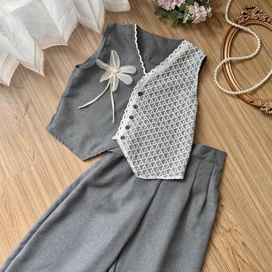 Njw Set Mona Vest Dan Kulot Wanita Setelan Wanita