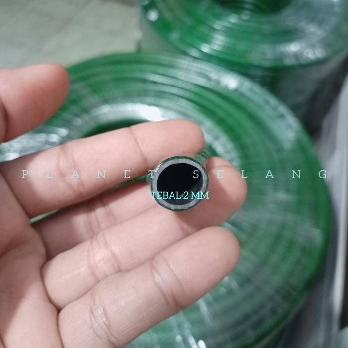 Baru Selang Air 1/2 Inch 2 Mm 100 M Anti Lumut Benang Lebih Rapat 1 Roll Hijau Pvc Keran Terlaris