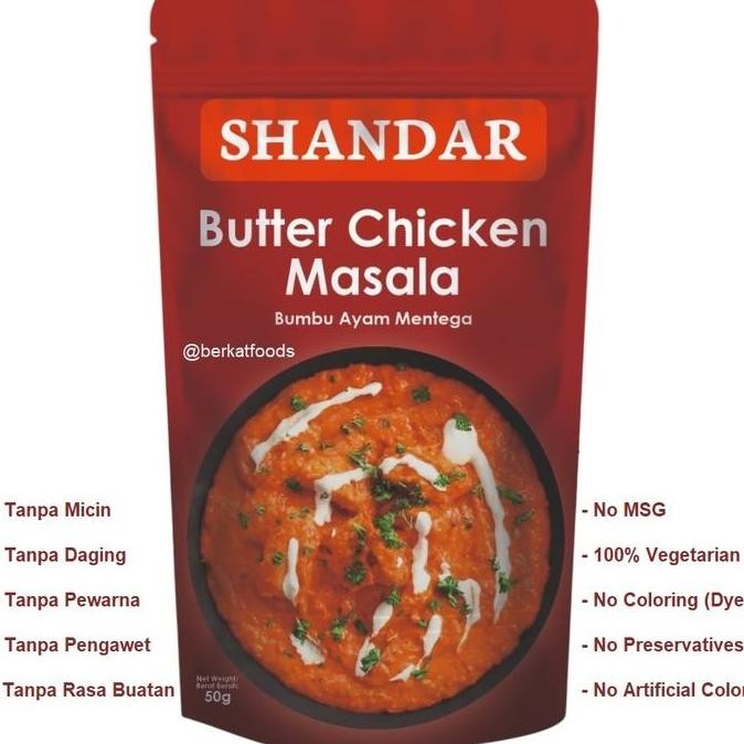 

langsung order saja] Butter Chicken Masala Shandar / Bumbu Ayam Mentega Ala India / Indian Style Vegetarian