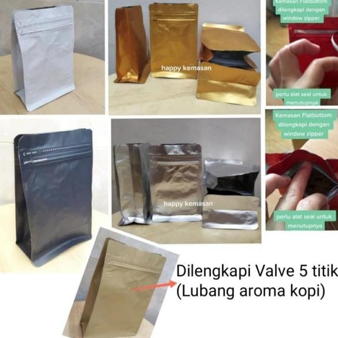 BEBAS ONGKIR - Ecer Kemasan Flat Bottom Valve Merk Kpack