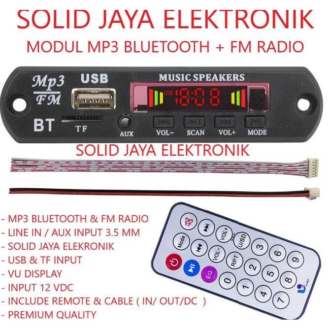 SIAP KIRIM MODUL MP3 BLUETOOTH FM RADIO KIT - MEDIA PLAYER RAKITAN 12V