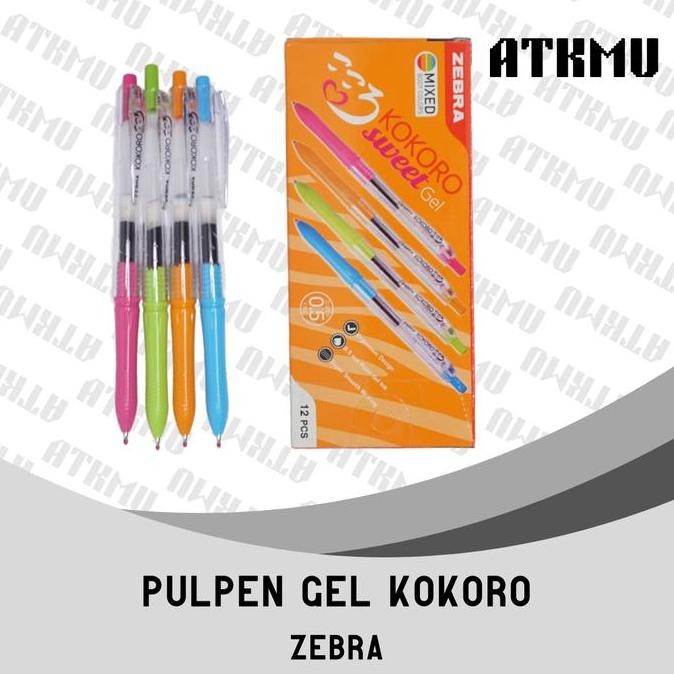 

tersedia pulpen gel zebra kokoro 0.5mm tinta hitam original stationery