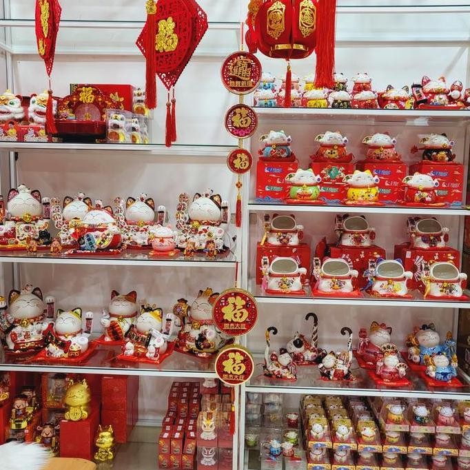 tersedia patung barongsai shifu imlek plastik keramik pajangan kecil