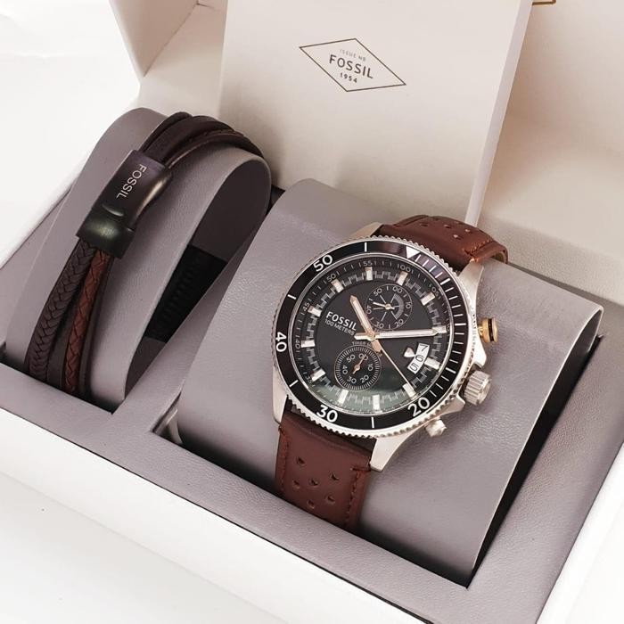 Jam Tangan Pria Merek Fossil Ch 2953 Original Fullset Gelang 4.5Cm