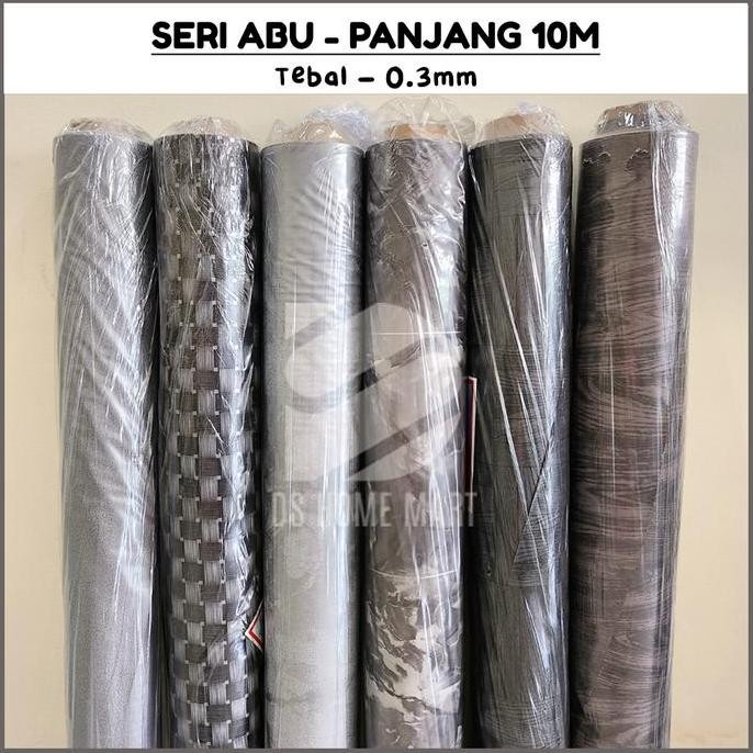 KOLEKSI ABU (ROLL 10 METER): Karpet Lantai Plastik Vinyl Alas Meja Pengganti Keramik Daimaru