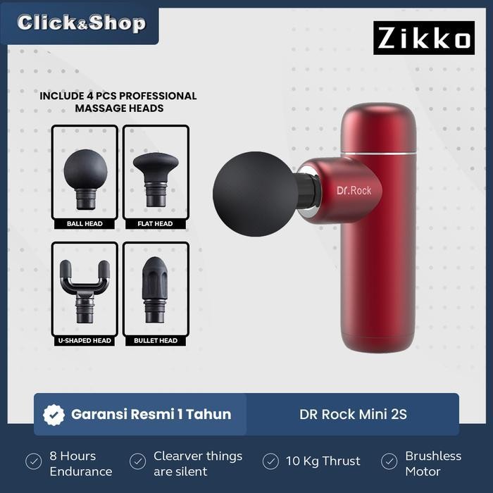 Zikko Dr.Rock Mini 2S Pocket Massage Gun -Alat Pijat Elektrik Original Dan Terpercaya