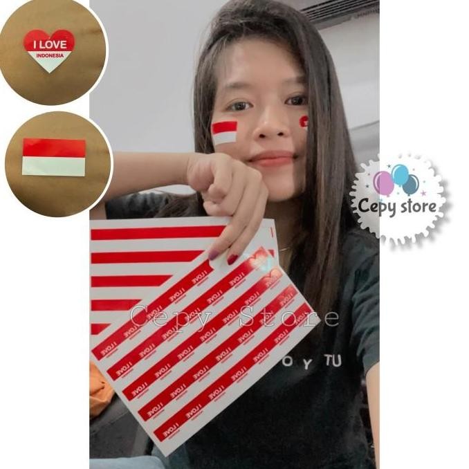 

&<&<&<&] Sticker Pipi Merah Putih / Sticker Bendera Dirgahayu HUT RI Perlembar