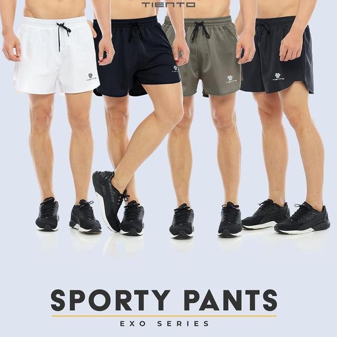 Sale Tiento Short Pants Sporty Exo Series Celana Pendek Fitness Olahraga Gym Lari Pria Parasut
