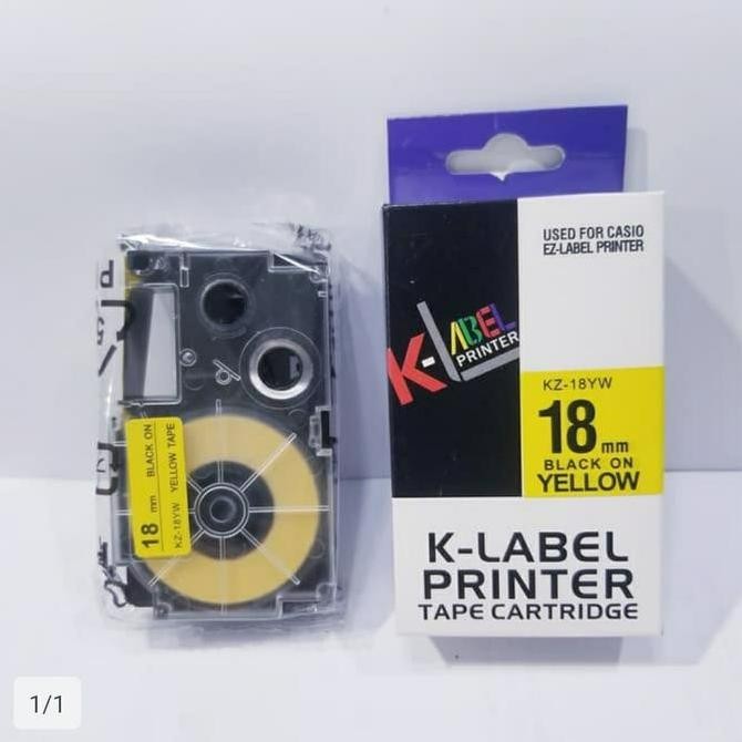

K LABEL PRINTER 18MM - USE COMPATIBLE CASIO EZ LABEL TAPE 18 MM ORIGINAL DAN TERPERCAYA