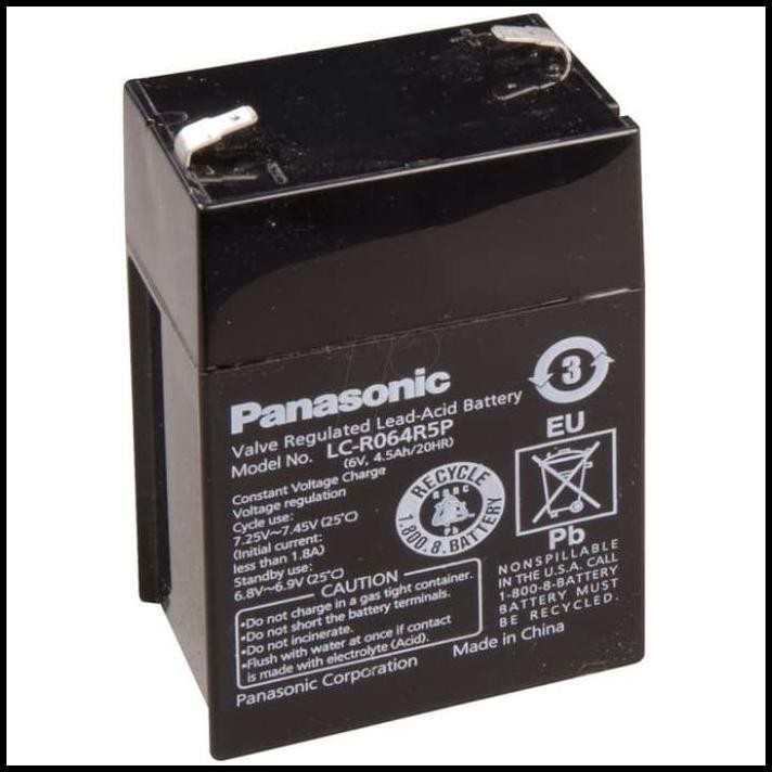 Baterai PANASONIC Asli Original Aki Kering Accu 6volt 6 volt 6v 4.5Ah