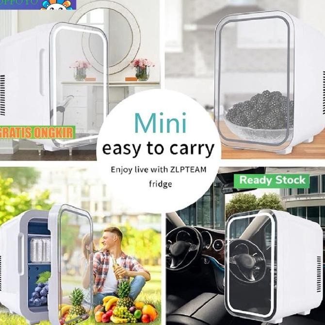 Terlaris Penyimpanan Skincare Mini Fridge Kulkas Freezer Portable 6L 8L 48W Ready Stok