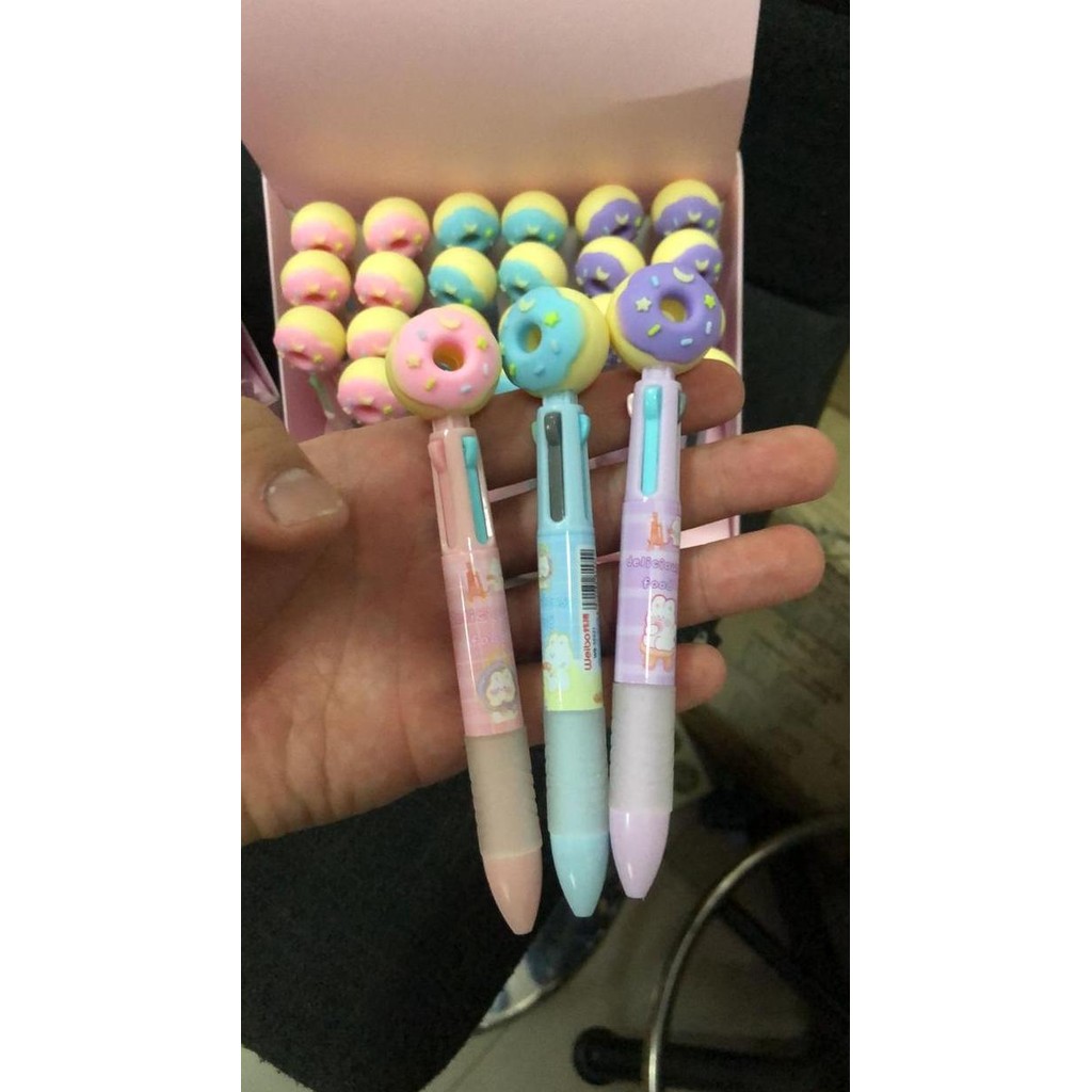 

cusss order] ballpoint 4 warna donat weibo benny satuan fancy pulpen