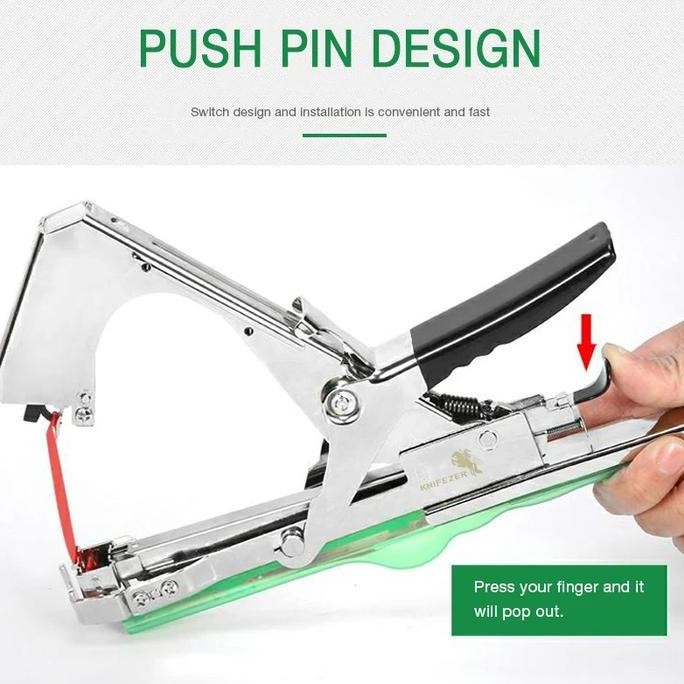

Alat Staples Pita Pengikat Batang Ranting Tanaman Plant Tape Tool Tapener Machine Stainless Steel Dan Plastik